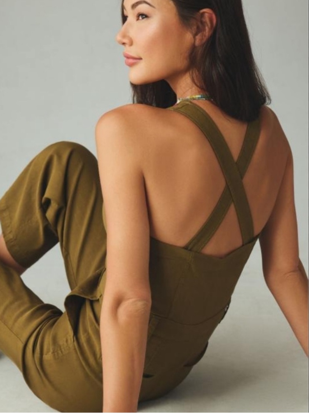 Anthropologie Naomi Olive Wide-Leg Utility Jumpsuit 4 NWT - Picture 7 of 7